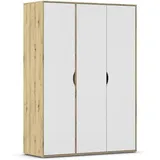 Rauch "Kleiderschrank Schrank Garderobe Wäscheschrank NARAI viel Stauraum", weiß Eiche artisan, Holzwerkstoff, 4 Fächer, 140x194x53 cm, Blauer Engel, BQ - Bündnis für eine grifflose Optik TOPSELLER MADE in GERMANY Typenauswahl, Schlafzimmer,