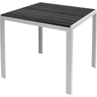 Mojawo Non-Wood Gartentisch Aluminium Silber / Schwarz 90x90cm