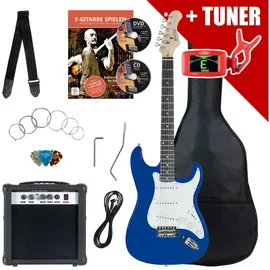 Rocktile ST-Pack Komplettset E-Gitarre Blue (Verstärker, Stimmgerät, Tremolo, Tasche, Kabel, Gurt, Plecs, Ersatzsaiten und Schule mit CD/DVD)