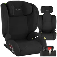 tectake Autokindersitz Autositz, (Klasse I / II / III (9-36 kg), Stufenlos höhenverstellbare Kopfstütze schwarz