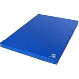 Jeflex - blaue Weichbodenmatte & Turnmatte 200 x 100 x 8 cm MADE IN GERMANY/faltbare Gymnastikmatte/platzsparende Fitnessmatte & faltbare Yogamatte/dicke Sportmatte für Kinderzimmer