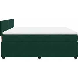 vidaXL Boxspringbett 180 x 200 cm Dunkelgrün