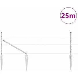 vidaXL Zaun 25 x 0,5 m Silber/Stahl