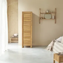 Schmaler Schrank aus Teak Zusatzteil für Schrank aus Teak 180 cm Höhe