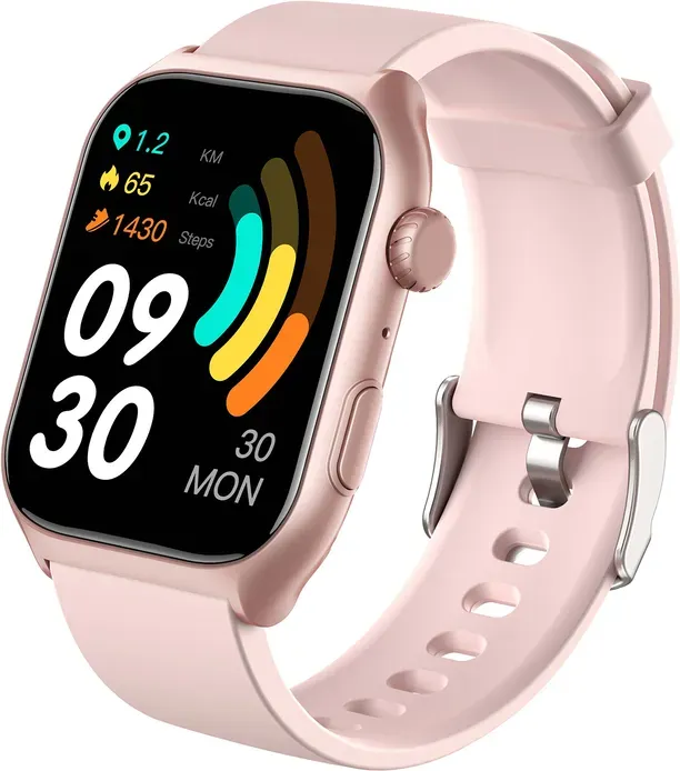 FITTEK Smartwatch, 24/7 Gesundheitsüberwachung, 100+ Sportmodi, 10 Tage Akkulaufzeit, Bluetooth-Anrufe, Rosa, GTS7 Pro