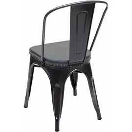 Mendler Esszimmerstuhl HWC-H10e Kunstleder schwarz-grau 2er Set