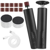 ACWOO Hornhautentferner Elektrisch, Wiederaufladbare Elektrisches Fuß-Hornhautentferner-Set mit Austauschbaren Fußfeilen, 6 Speeds, Fußpflegeset für rissige Fersen,Hornhaut, Abgestorbener(Schwarz)