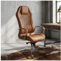 FineBuy Monterey Echtleder Beige