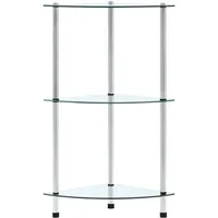 VidaXL Regal mit 3 Ablagen Transparent 30x30x67 cm Hartglas