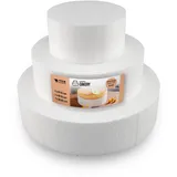 MCE-Commerce Styropor-Torte Set dreistöckig H 5 cm 10 cm 15 cm 20 cm