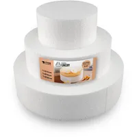 MCE-Commerce Styropor-Torte Set dreistöckig H 5 cm 10 cm 15 cm 20 cm