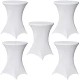 Baumarktplus 5er Set Stehtischhusse Stretch weiß Ø 80 cm Tischhusse