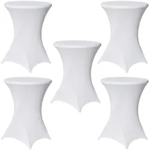 Baumarktplus 5er Set Stehtischhusse Stretch weiß Ø 80 cm Tischhusse