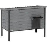 Novzep Katzenhaus Katzenhaus aufklappbarem Dach herausnehmbarem Boden Eingang, für 1-2 Katzen bis 12 kg 85x55x70 cm grau