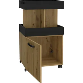 Forte Barschrank Homebar 50,2 x 88,5 x 41 cm Artisan Eiche/Schwarzeiche