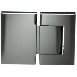 Pendeltürband Biloba 90° Glas-Glas, mit Feststellung 90°, Alu Edelstahl-Effekt
