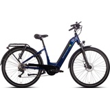 Saxonette E-Bike SAXONETTE "Quantum Sport Wave" E-Bikes Gr. 50 cm, 28 Zoll (71,12 cm), blau (nachtblau) E-Bikes Pedelec, Elektrofahrrad für Damen u. Herren, Trekkingrad