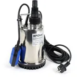 Wiltec Tauchpumpe bis 7500l/h, max. Förderhöhe 6,5m, Schmutzwasserpumpe 400W, Fremdkörper bis 5mm