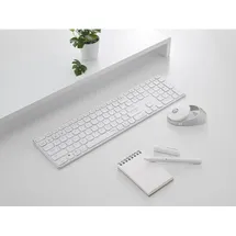Rapoo 9850M Multi-mode Wireless Ultra-slim Advanced Desktop Set weiß, USB/Bluetooth, DE (00215385)