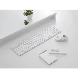 Rapoo 9850M Multi-mode Wireless Ultra-slim Advanced Desktop Set weiß, USB/Bluetooth, DE (00215385)