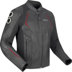 Bering Radial, Lederjacke - Schwarz/Rot - 4XL