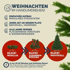 CASARIA Casaria® Weihnachtsbaum künstlich L 150 cm FSC®-zertifiziert naturgetreu dichte Spitzen stabiler Holzständer einfacher Aufbau Tannenbaum - Grün
