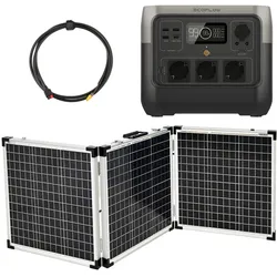 EcoFlow River 2 0% MwSt §12 III UstG Pro 768Wh Portable Powerstation mit 150W So...