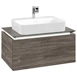 Villeroy & Boch Legato Waschtischunterschrank B753L0RK 80x38x50cm, Waschtisch mittig, mit LED-Beleuchtung, Stone Oak