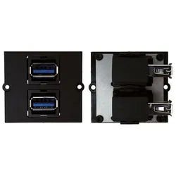 Bachmann Einsatz USB 2-fach schwarz mt 917.059 Schraubbef