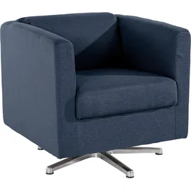 Home Affaire Sessel Bob Polyester 72 x 71 x 75 cm Blau drehbar mit Sternfuß