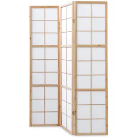 Homestyle4u Paravent Raumteiler 3 teilig Holz Natur Reispapier Weiß Höhe 175 cm - Paravents, Paravents