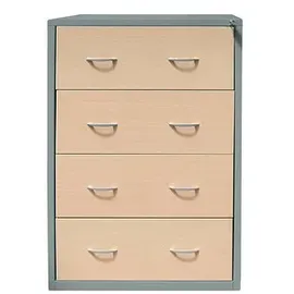 Gürkan Hängeregistraturschrank silber, ahorn 4 Schubladen 76,0 x 62,0 x 132,0 cm