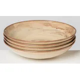 Gipfelstück Suppenteller "Nebelwald" Speiseteller Gr. 22cm, beige Scandi-Style, glänzende Reaktivglasur, jedes Stück ein Unikat