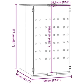 deluke Mülltonnenbox GORILO 69 x 79 x 117 cm grau