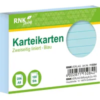 RNK Karteikarten liniert 170 g/qm blau, VE=100 Stück
