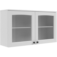 Kochstation Hängeschrank »KS-Osby«, (1 St.), Kiefer massiv, Breite 100 cm, Türen mit Glaseinsatz, weiß