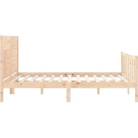 vidaXL Massivholzbett 160 x 200 cm Beige
