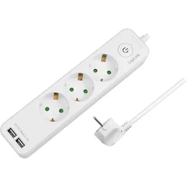 Logilink Steckdosenleiste 1,50 m Weiß 3 St.
