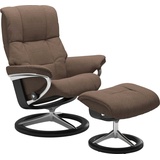 Stressless Relaxsessel STRESSLESS Mayfair Sessel Gr. ROHLEDER Stoff Q2 FARON, Signature Base Schwarz, Relaxfunktion-Drehfunktion-PlusTMSystem-Gleitsystem-BalanceAdaptTM, B/H/T: 92 cm x 103 cm x 79 cm, braun (dark beige q2 faron) Lesesessel und Relaxsessel