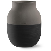 HAK Kähler Kähler Omaggio Circulare Vase aus Restmaterialien früherer Produktionen, recycelt, in der Farbe: Anthrazit Grau, Höhe: 20 cm,