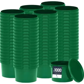 Benbow Eimer mit Deckel 0,5L x1000 Grün - lebensmittelecht, stabil, luftdicht, auslaufsicher, geruchsneutral - Plastikeimer mit Henkel - leer - Grün