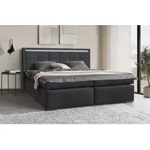 Collection AB Boxspringbett COLLECTION AB "30 Jahre Jubiläums-Modell Athena", schwarz, B:193cm L:208cm, Holzwerkstoff, Spanplatte, Komplettbetten, Boxspringbett, in H2,H3 & H4, wahlweise mit LED-Leiste