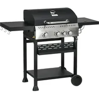 Outsunny Gasgrill 3 KW 3+1 Brenner BBQ Grillwagen aus