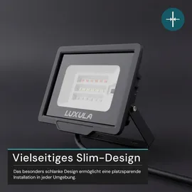 LUXULA LED Fluter 20 W Aluminium, Glas IP65 mit Fernbedienung schwarz