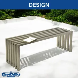 DanDiBo Ambiente Gartenbank 115 x 44 x 115 cm Silber