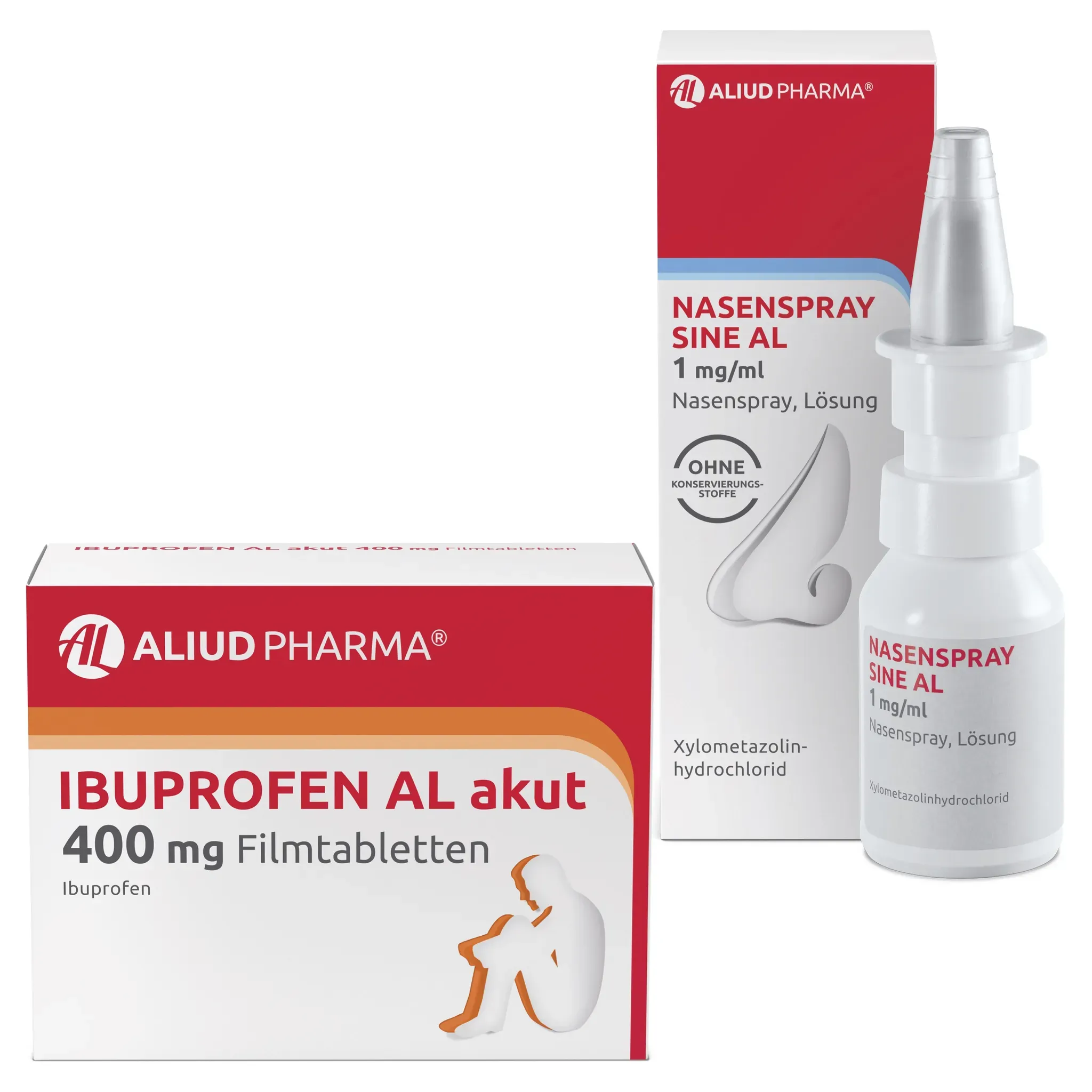 Ibuprofen AL akut 400 mg Filmtabletten 50 St plus Nasenspray sine AL 1 mg/ml 15 ml
