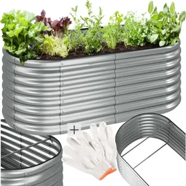 Tectake Flormma 160 x 80 x 60 cm Silber