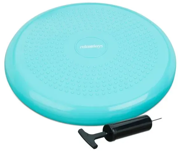 Relaxdays 9 x Balance Kissen mint mit Luftpumpe Grün