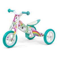Milly Mally 5901761125573 2in1 Vehicle Cool Unicorn, mehrfarbig Dreirad, Laufrad für Kinder
