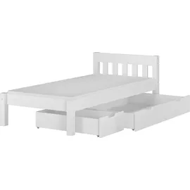 Erst-Holz Einzelbett V-60,38-09F 90 x 200 cm Kiefer massiv weiß